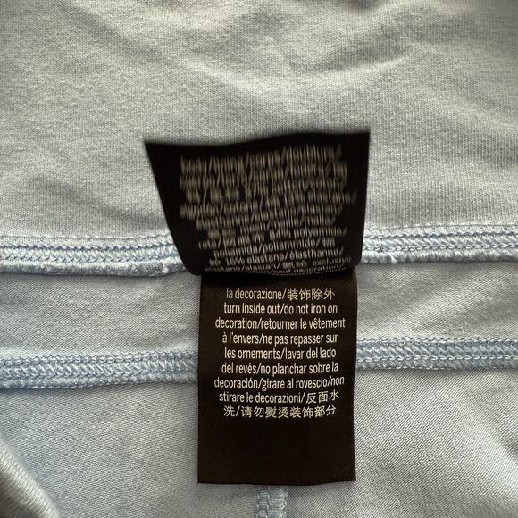 Victoria’s Secret Pink Yoga Ankle Leggings Blue Mesh Size Large Zip Pocket - Picture 7 of 12